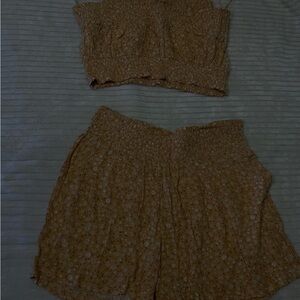 Yellow Floral Two-Piece Set